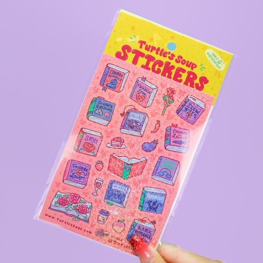 Romance Tropes Book Club Glitter Sticker Sheet