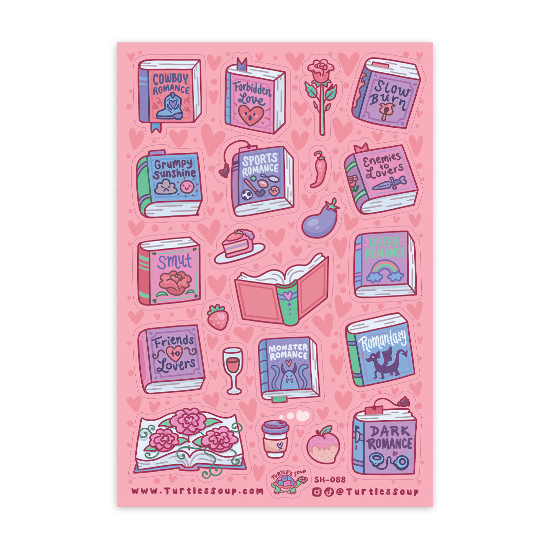 Romance Tropes Book Club Glitter Sticker Sheet