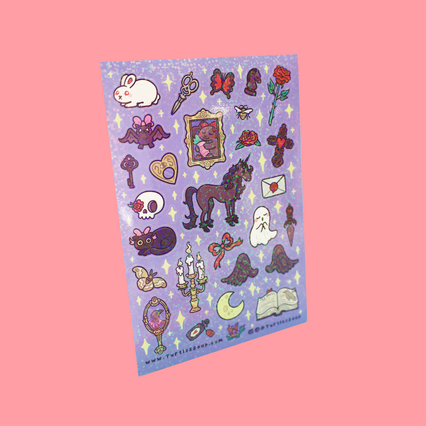 Goth Romance Dark Fantasy & Romantic Glitter Sticker Sheet