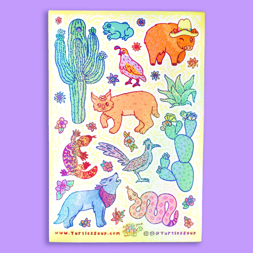 desert animals sticker sheet