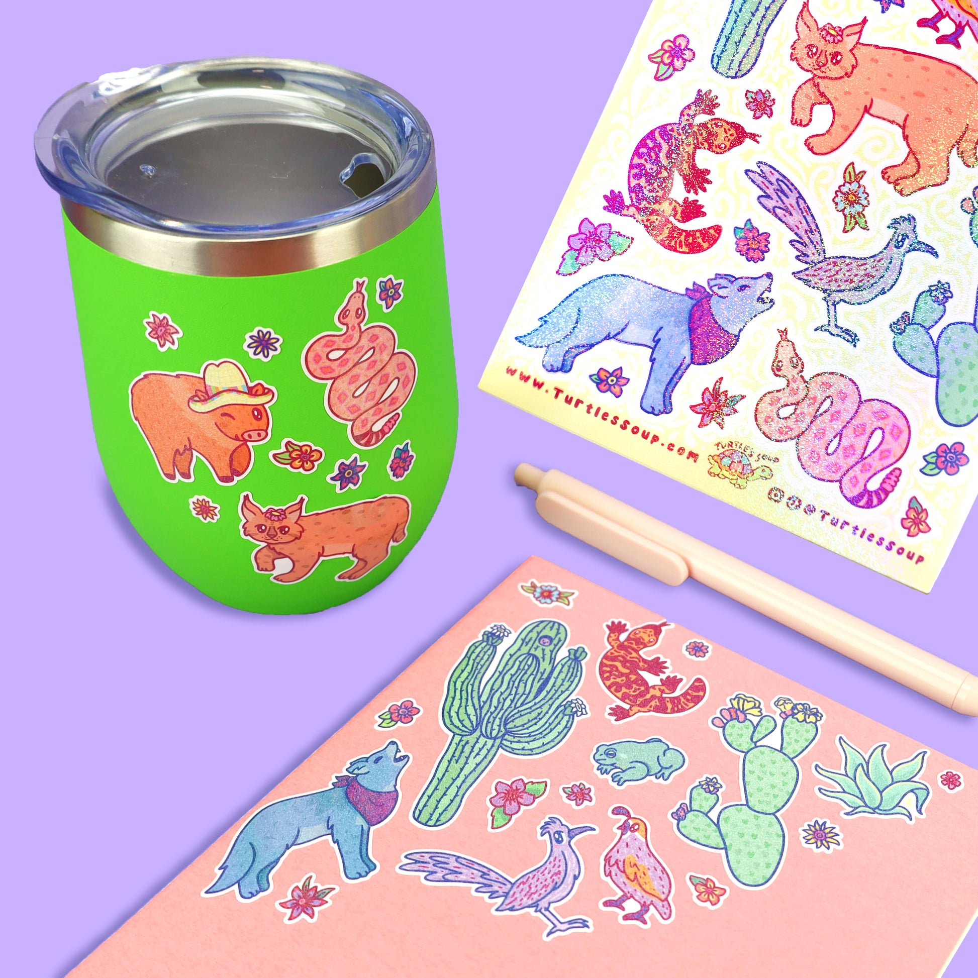 desert animals sticker sheet