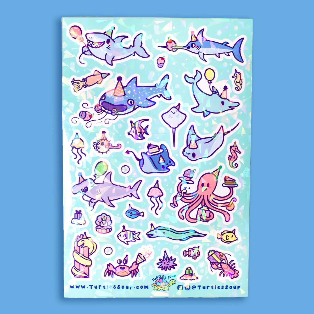 Underwater Party Ocean Animals Vinyl Sticker Sheet – Turtle's Soup