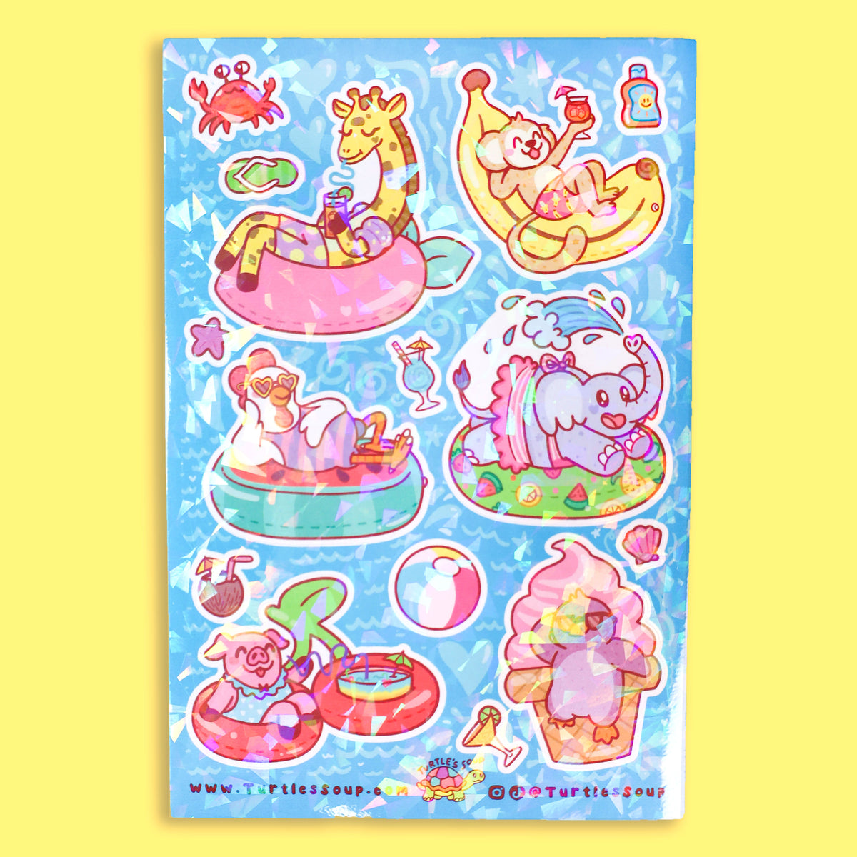Pool Party Vinyl Sticker Sheet – Turtle's Soup