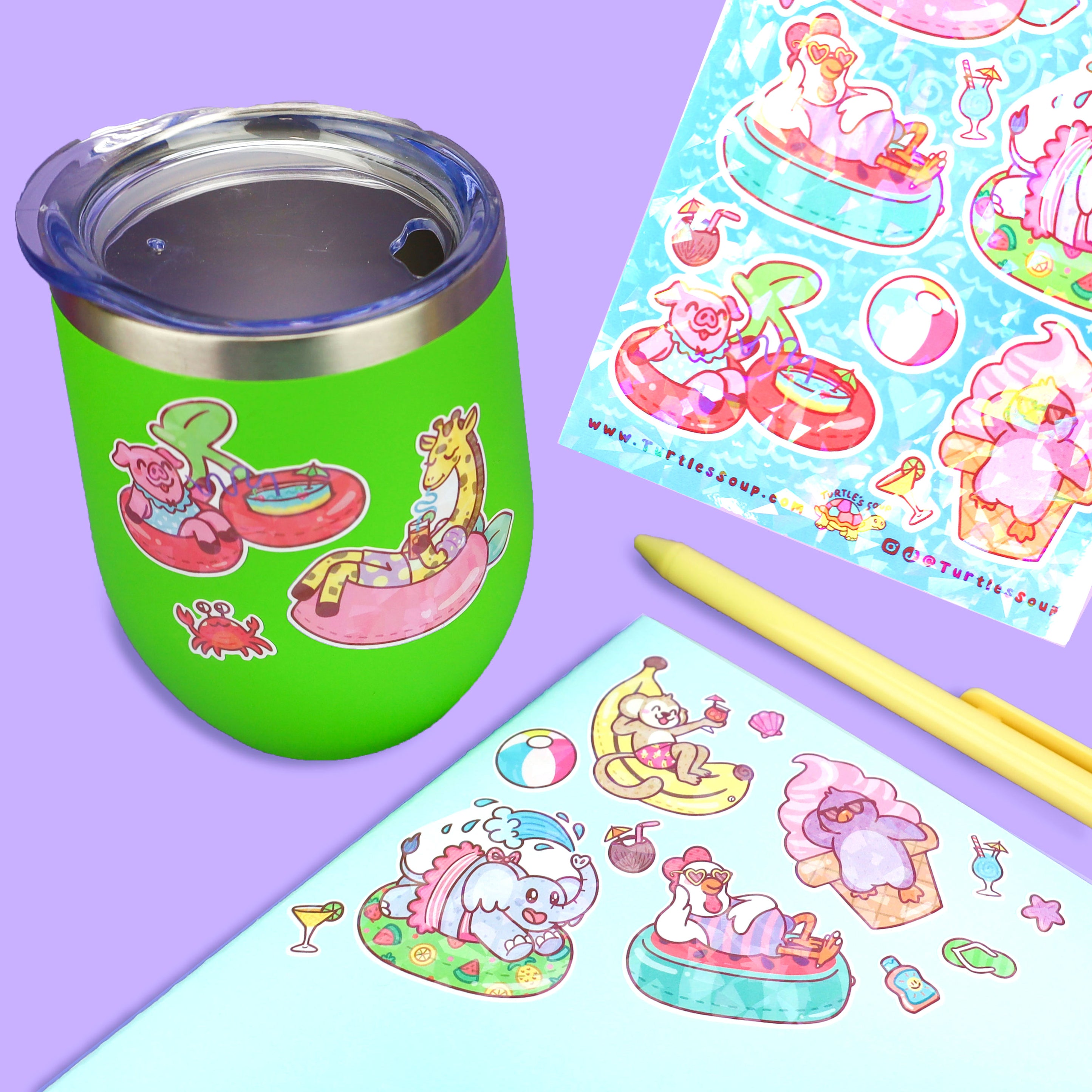 Pool Party Vinyl Sticker Sheet – Turtle's Soup