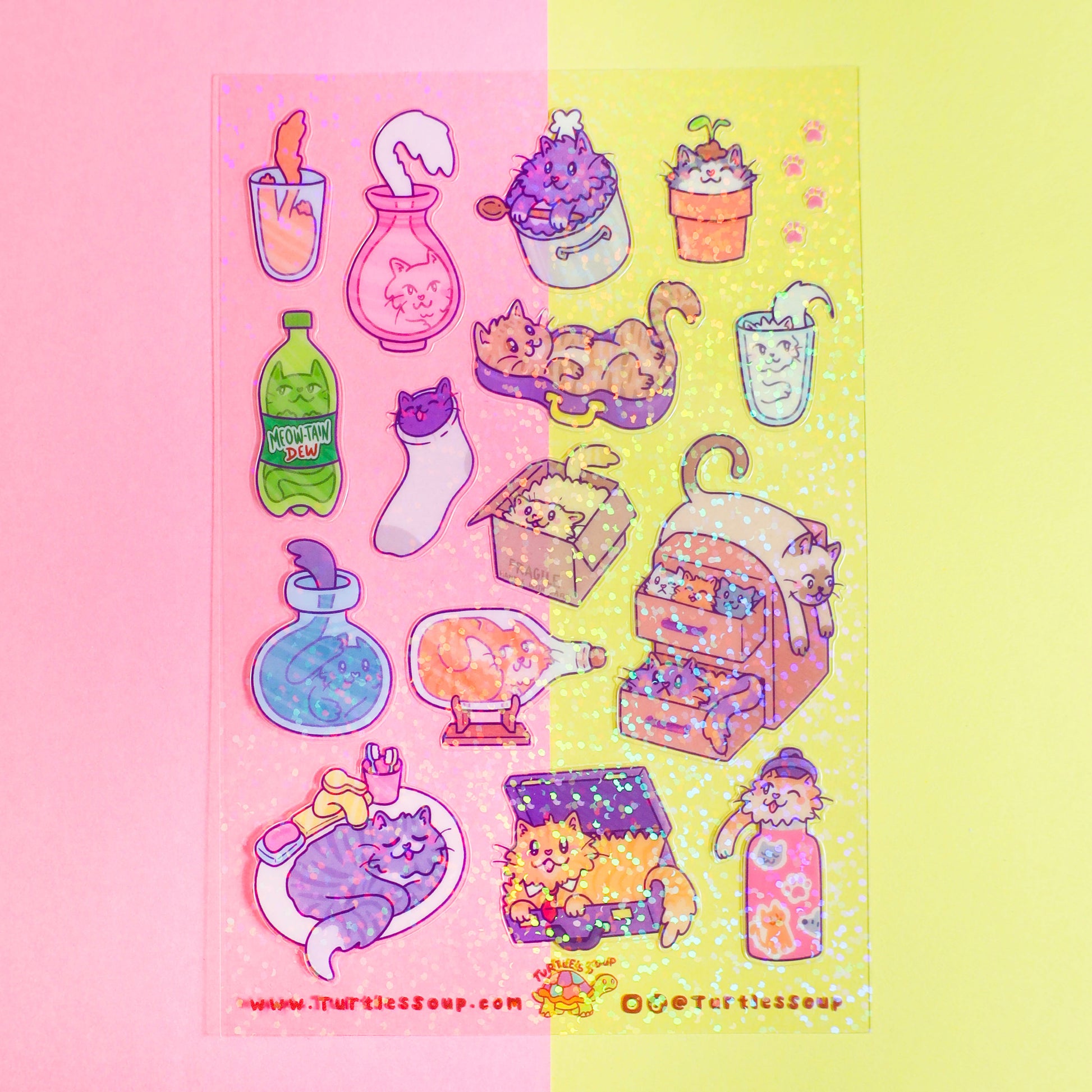 liquid cats sticker sheet