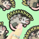 Screaming Opossum Glitter Vinyl Sticker