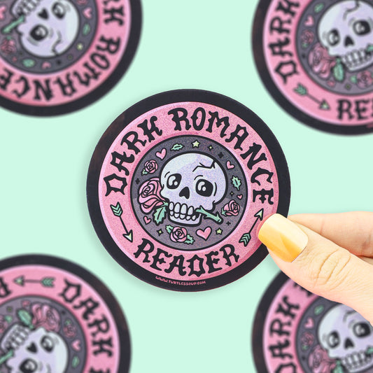 Dark Romance Reader Sparkly Vinyl Sticker