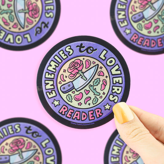Enemies to Lovers Reader Sparkly Vinyl Sticker