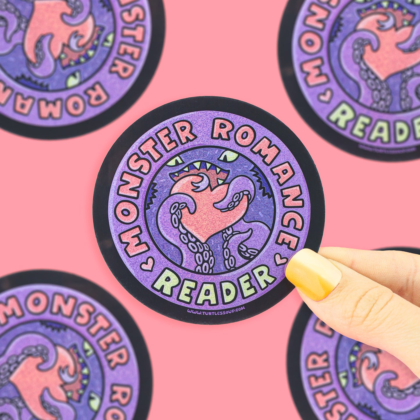 Monster Romance Reader Sparkly Vinyl Sticker
