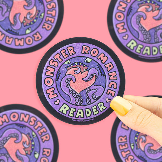Monster Romance Reader Sparkly Vinyl Sticker