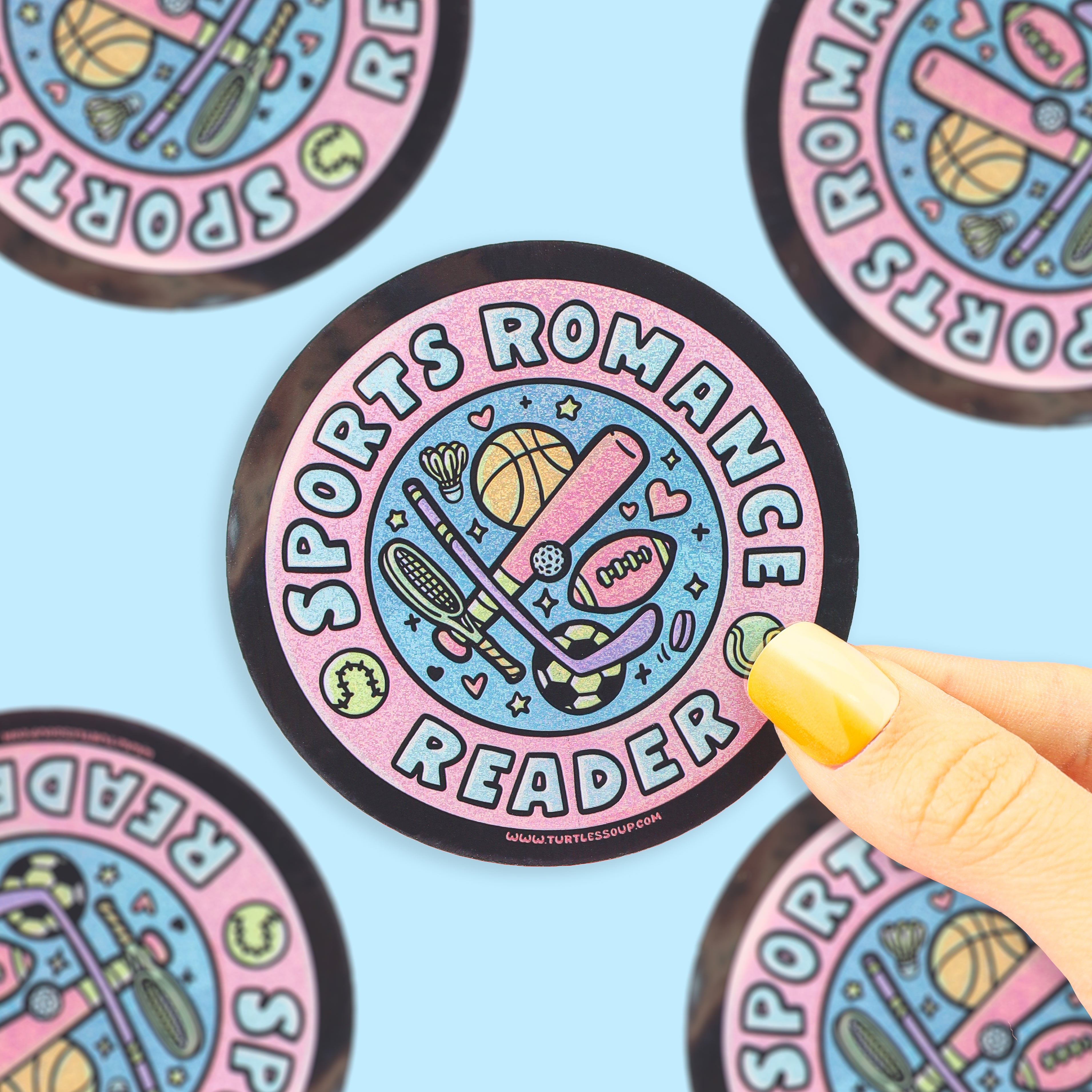 Sports Reader Sparkly Vinyl Sticker – Turtle's Soup