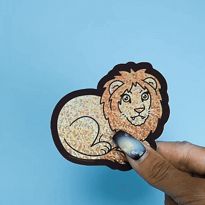 Glitter Lion Vinyl Sticker
