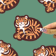Cute Tiger Glitter Vinyl Sticker