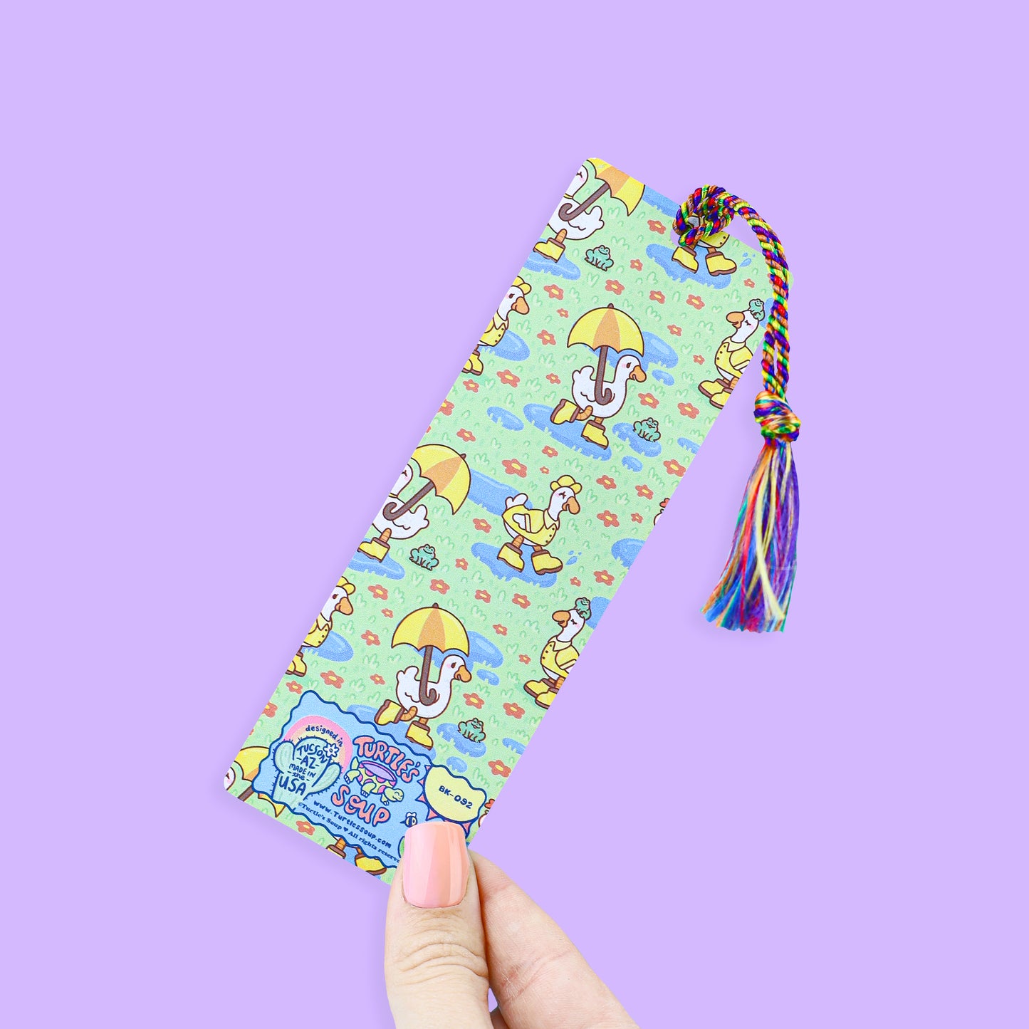 Rainy Day Reading Goose Bookmark With Tassel