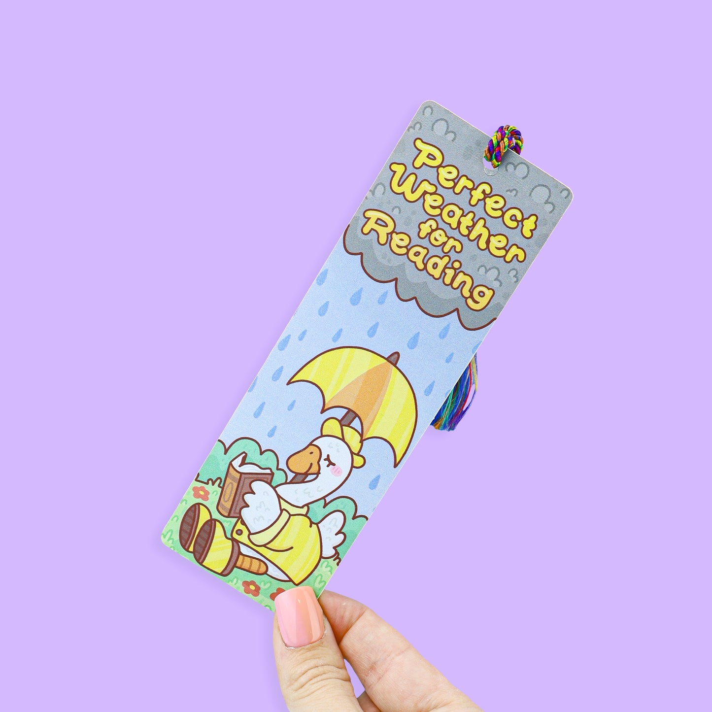 Rainy Day Reading Goose Bookmark With Tassel