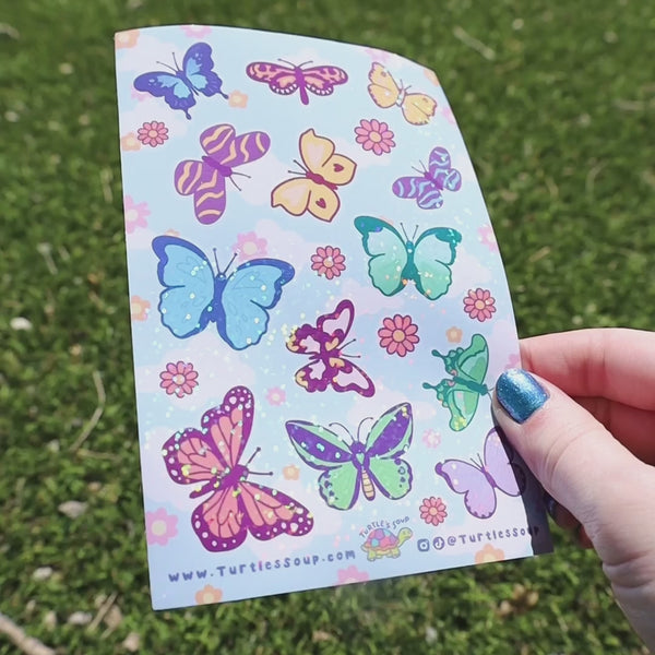butterfly sticker sheet in action
