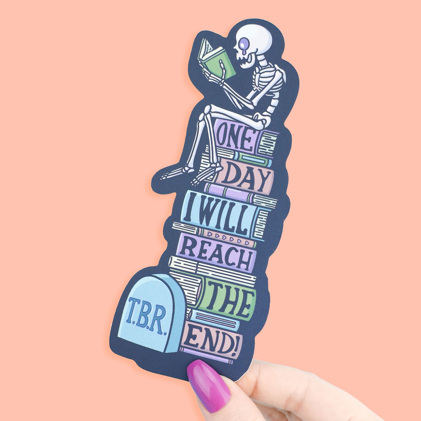 TBR Skeleton Reading Halloween Bookmark