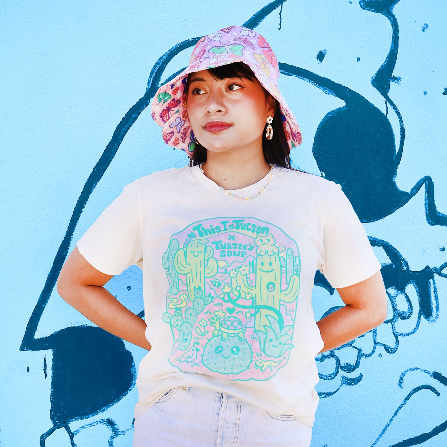 model wearing cactus t shirt