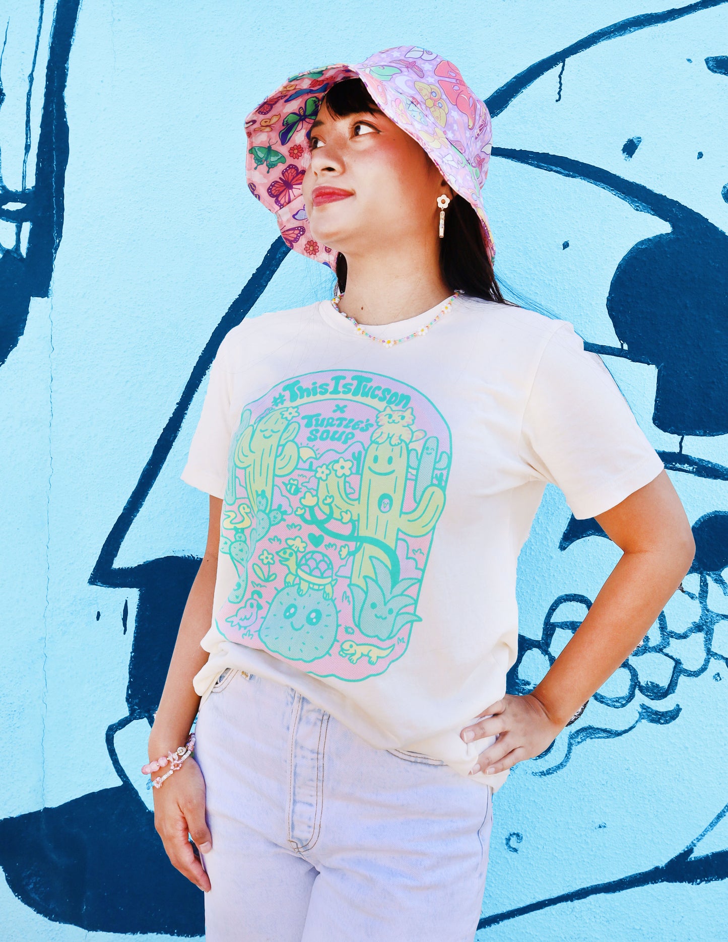 screen printed cotton tee featuring cactus desert