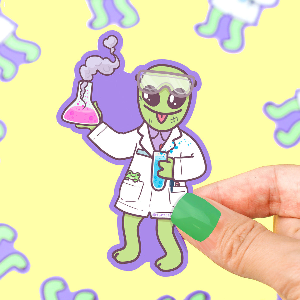 Alien-Scientist-Cute-Sticker-Decal-Extraterestrial-Funny-Science-Geeky-Sticker-Buddy-Turtles-Soup