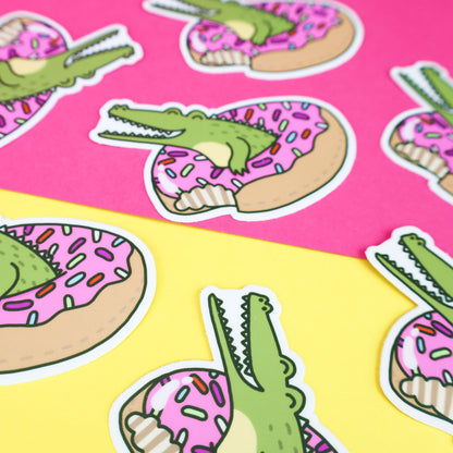 Pool Float Sticker, Donut Sticker, Beach Vinyl Stickers, Summer Sticker, Alligator Sticker, Pool Party Decal, Animal Laptop Sticker, Kawaii