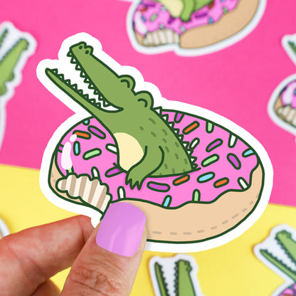 Pool Float Sticker, Donut Sticker, Beach Vinyl Stickers, Summer Sticker, Alligator Sticker, Pool Party Decal, Animal Laptop Sticker, Kawaii