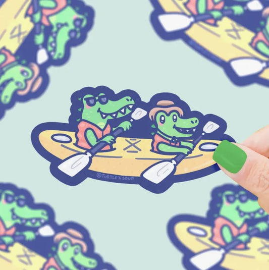 Kayaking Alligators Vinyl Sticker