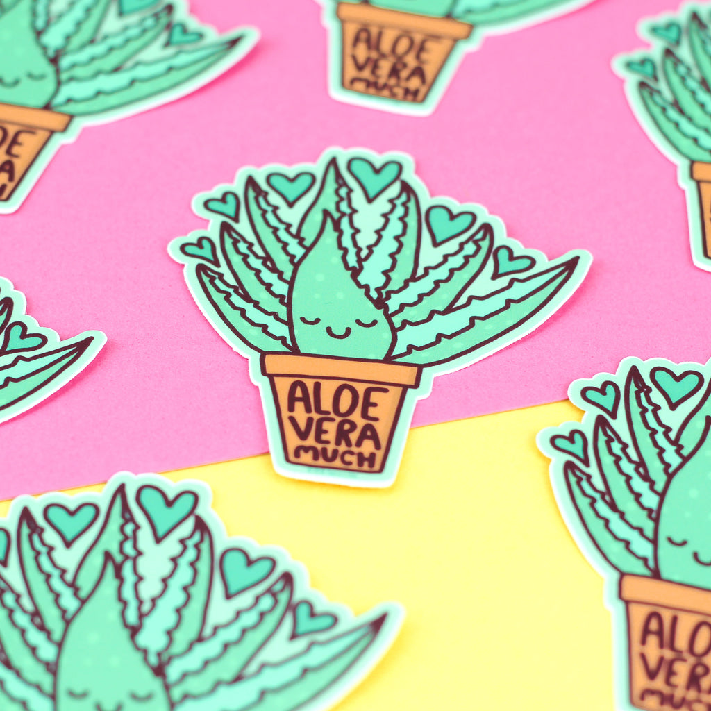 Aloe Vera Sticker, Plant Pal, Waterproof Sticker, Aloe Vera Much, Plant Lover Gift, For Boyfriend or Husband, Succulent Stickers, Houseplant
