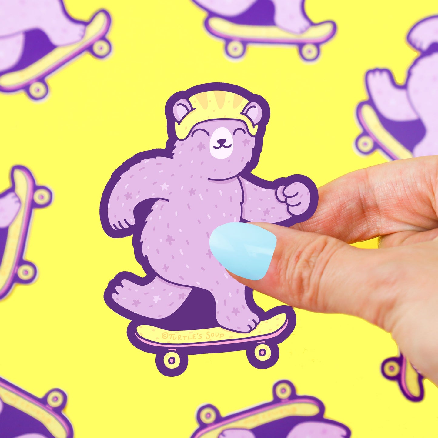 Athletic-Skateboarding-Bear-Cute-Sports-Animal-Sticker-By-Turtles-Soup-for-Waterbottle-Laptop