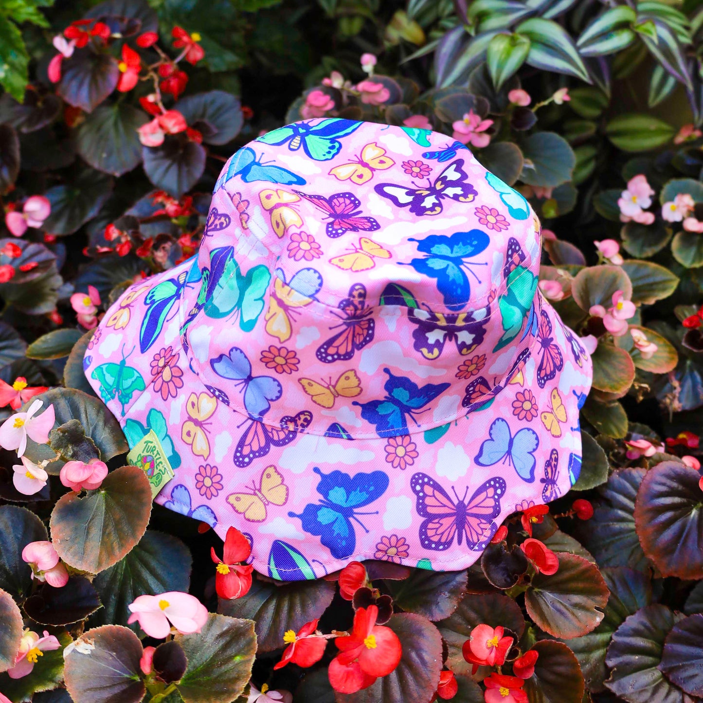 Whimsical Adult Reversible Butterfly and Moth Bucket Hat Spring Fashion