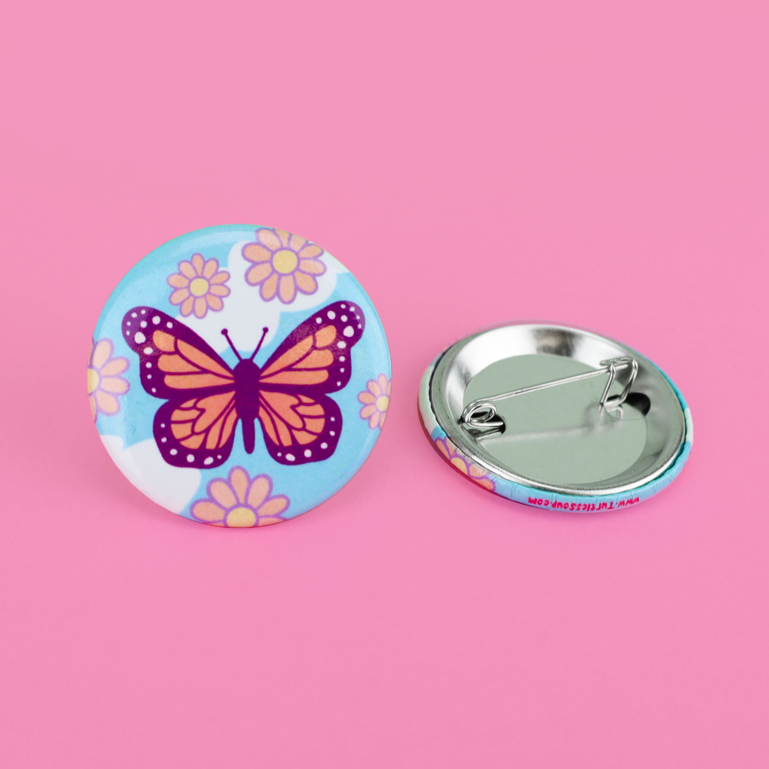 Monarch Butterfly Pinback Button – Turtle's Soup