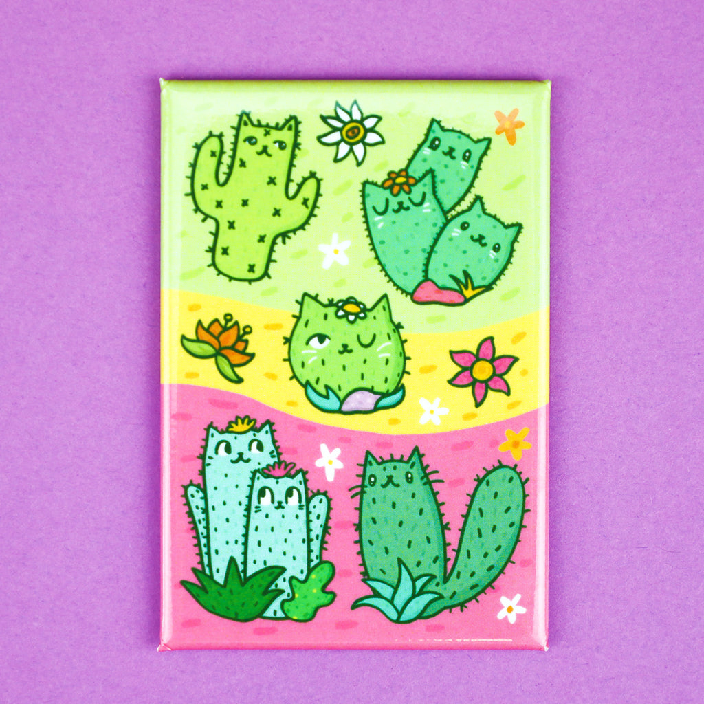 Cactus-Cats-Cute-Fridge-Magnet-Cacti-Kitties-Southwest-Flowers-Turtles-Soup-Art