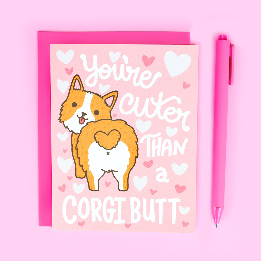 Funny Corgi Love Card, Corgi Gift, Corgi Butt, Cute Card, Boyfriend Card, Anniversary Card for Couples, Dog Lover Gift, Puppy