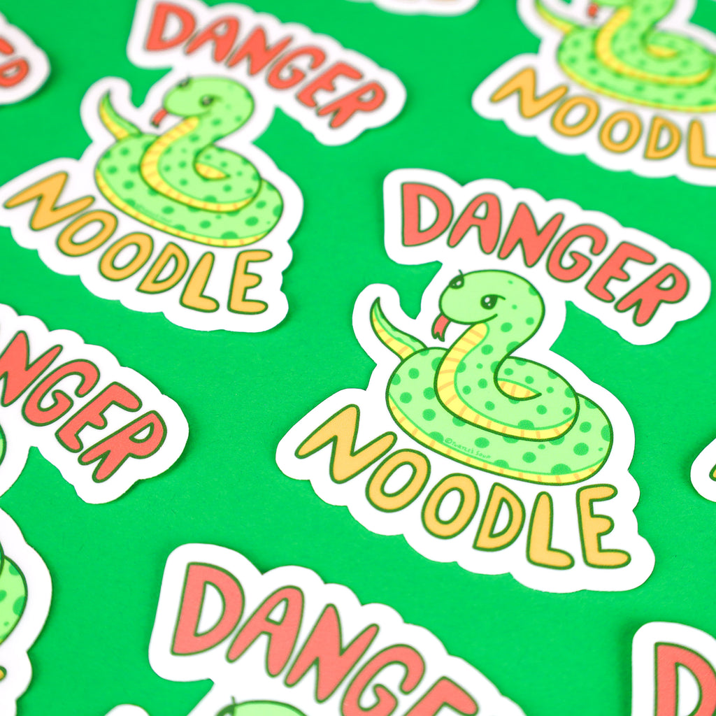 Danger-Noodle-Snake-Vinyl-Sticker-Funny-Snake-Decal-by-Turtles-Soup-Cute-Serpent