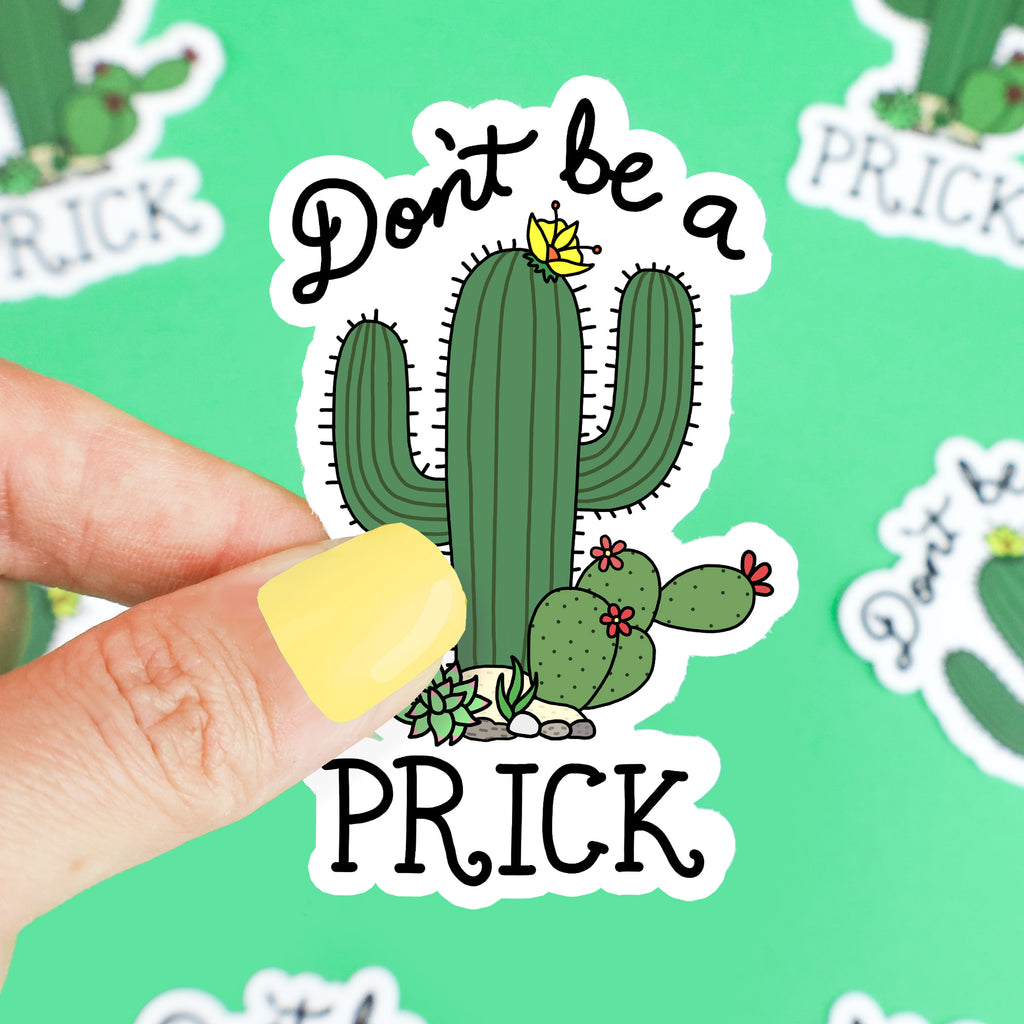 Funny Stickers, Don't Be A Prick, Cactus Decal, Laptop Stickers, Car Decal