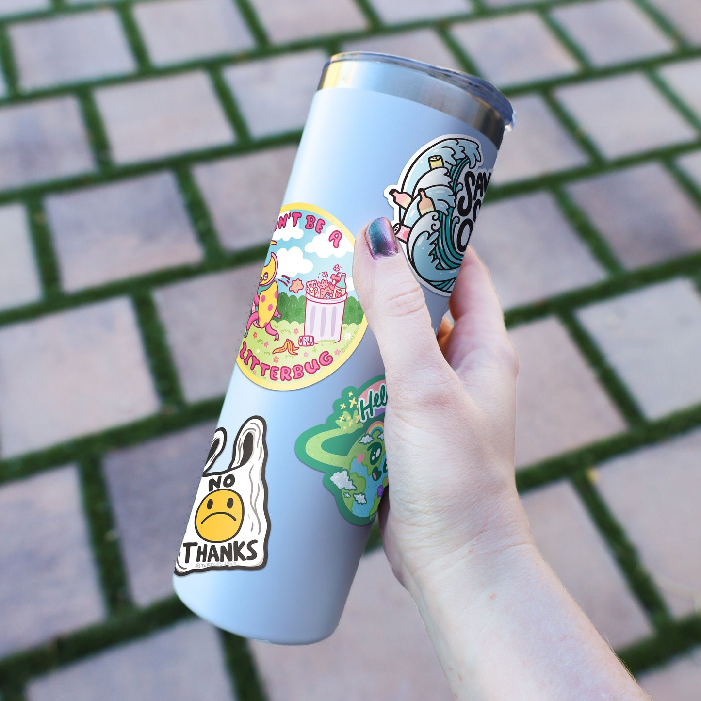 Environment and Eco-Friendly Pack of 6 Vinyl Stickers