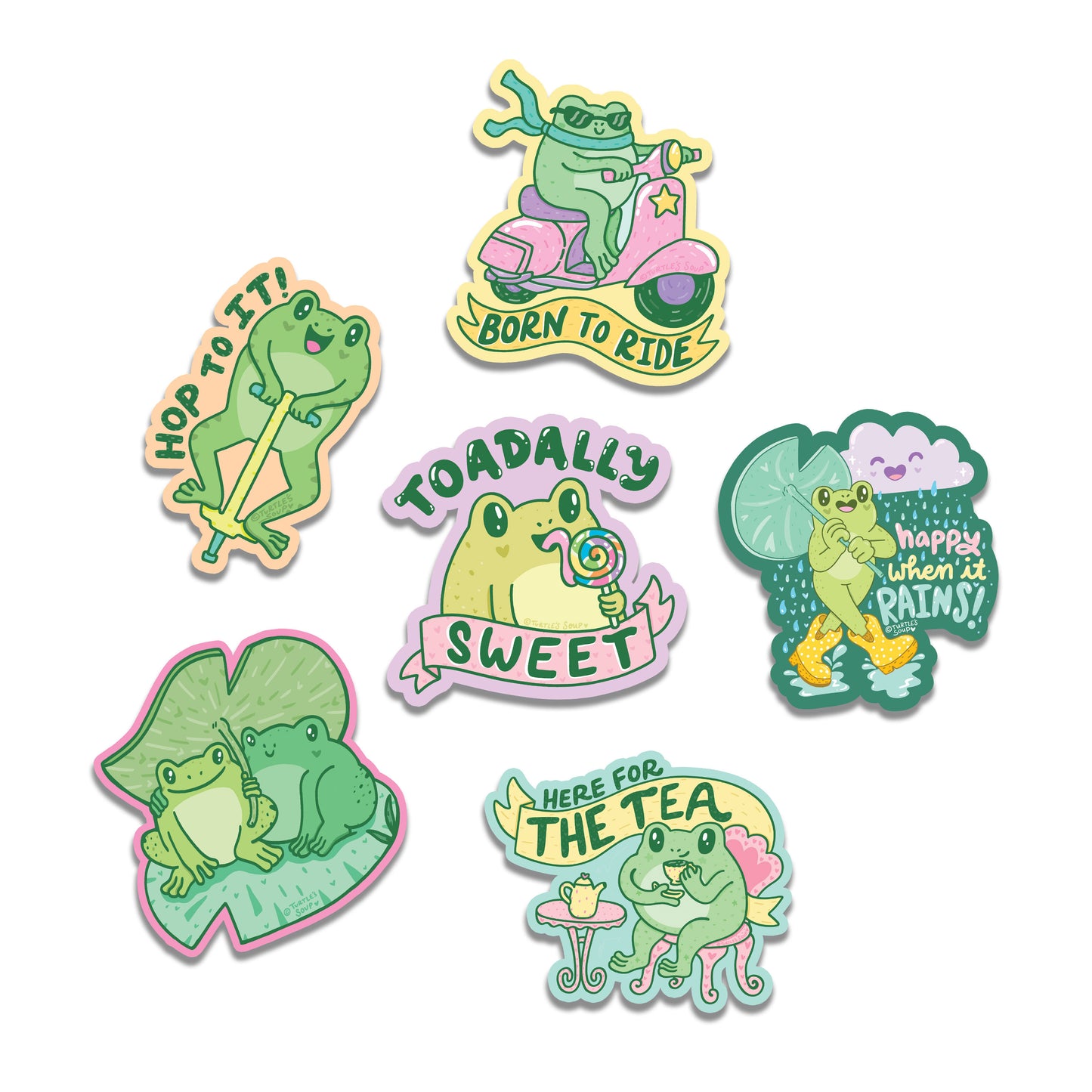Toads and Frogs Pack of 6 Vinyl Stickers