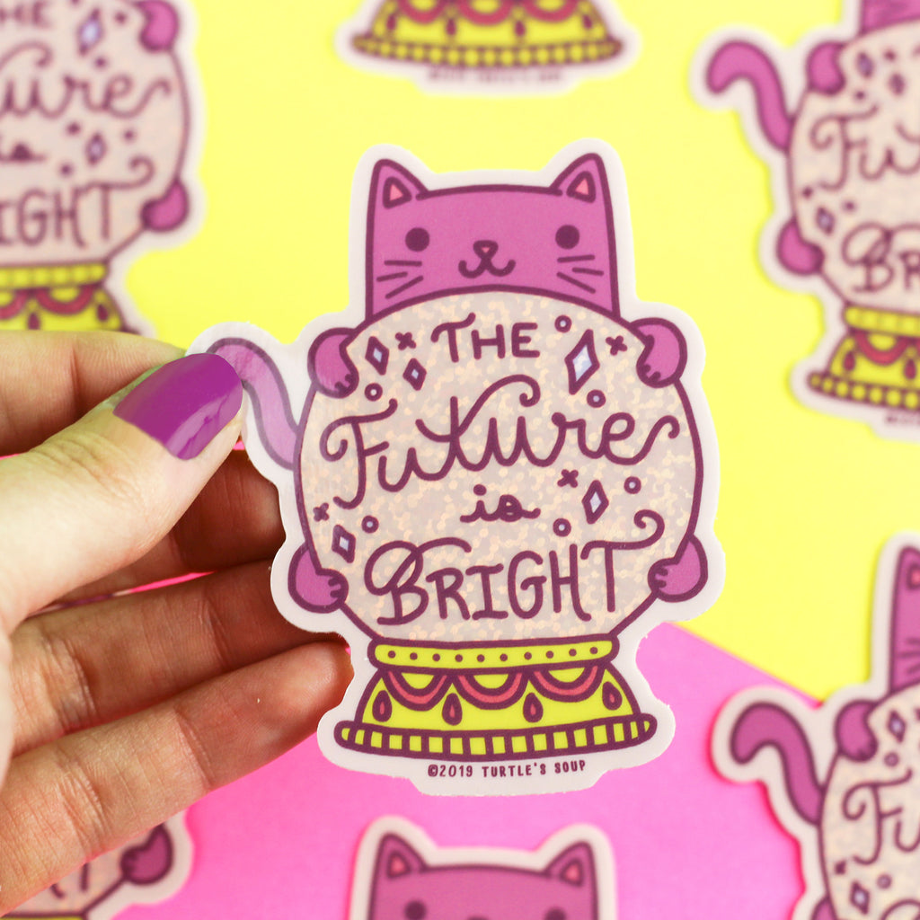Future-Is-Bright-Fortune-Teller-Kitty-Holographic-Vinyl-Sticker