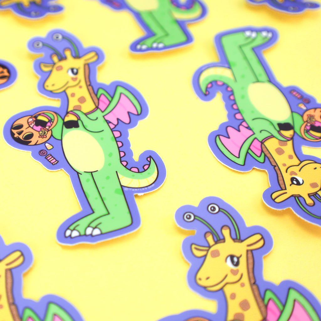 Giraffe-Dragon-Funny-Halloween-Costume-Sticker-for-Waterbottle-Laptop-Trick-or-treat-gif-tby-turtles-soup-vinyl-sticker-cute
