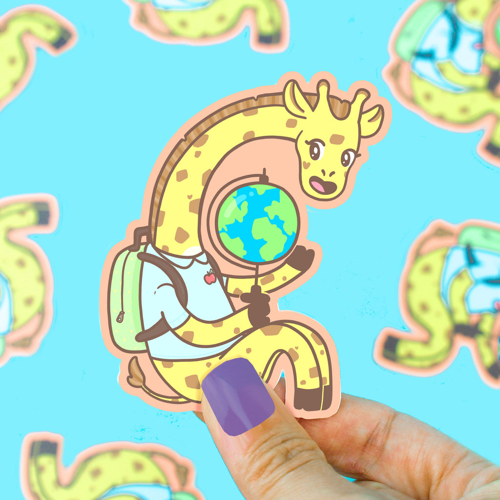 Giraffe-World-VInyl-Sticker-Cute-Sticker-Art-Funny-Design-By-Turtles-Soup
