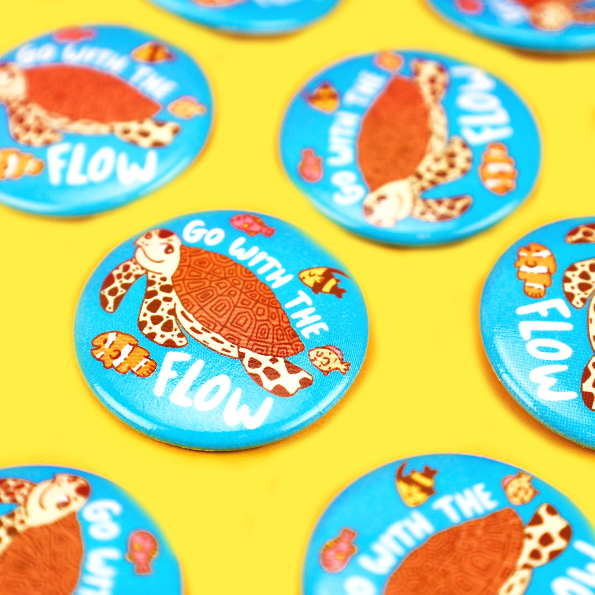 Go With The Flow Sea Turtle Pinback Button, Ocean, Fish, Tropical Fish, Turtle Pin, Ocean Animal, Cute Art, Funny Phrases, Turtles Soup, Art