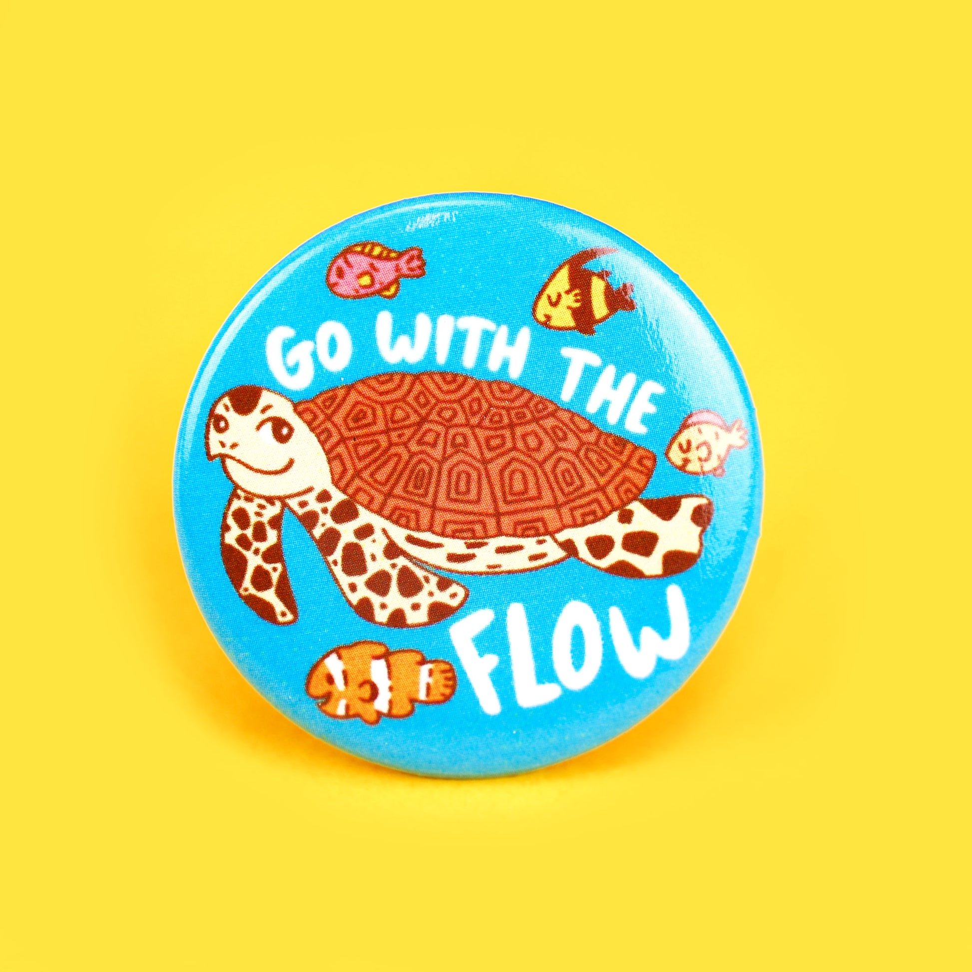 Go With The Flow Sea Turtle Pinback Button, Ocean, Fish, Tropical Fish, Turtle Pin, Ocean Animal, Cute Art, Funny Phrases, Turtles Soup, Art