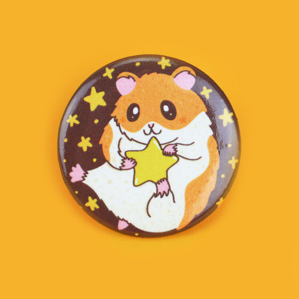 Hamster-Hamster-Galaxy-Hammie-Cute-Pinback-Button-Kawaii-Star-Turtles-Soup