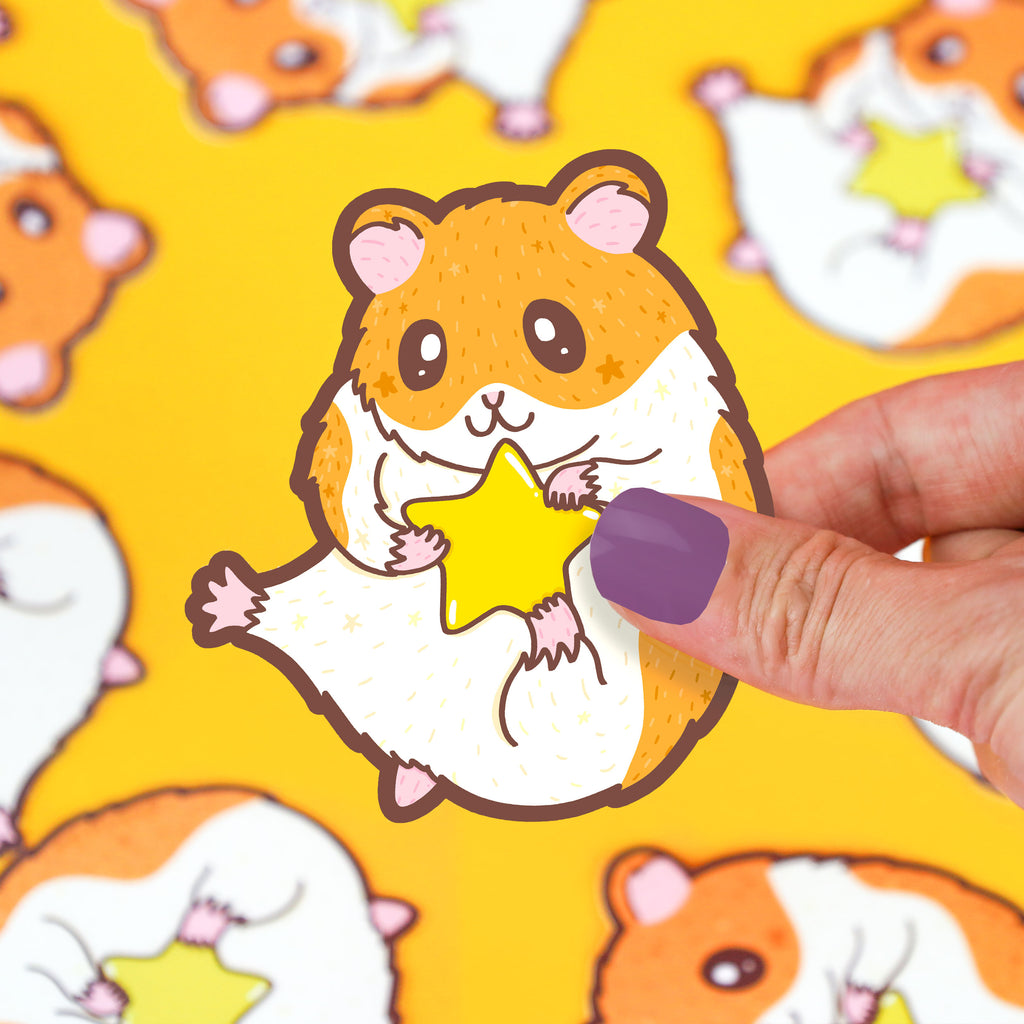 Hamster-Hamster-Galaxy-Hammie-Cute-Vinyl-Sticker-Kawaii-Star-Turtles-Soup-Adorable-Fun-Waterproof-Water-Bottle-Decal