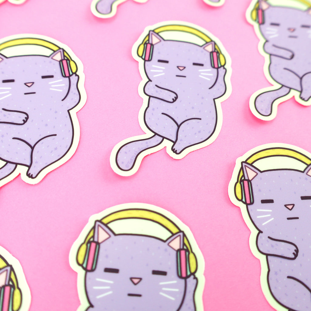 Headphone-Kitty-Music-Vibes-Sticker-Decal-for-Laptop-Adorable-Kitty-By-Turtles-Soup