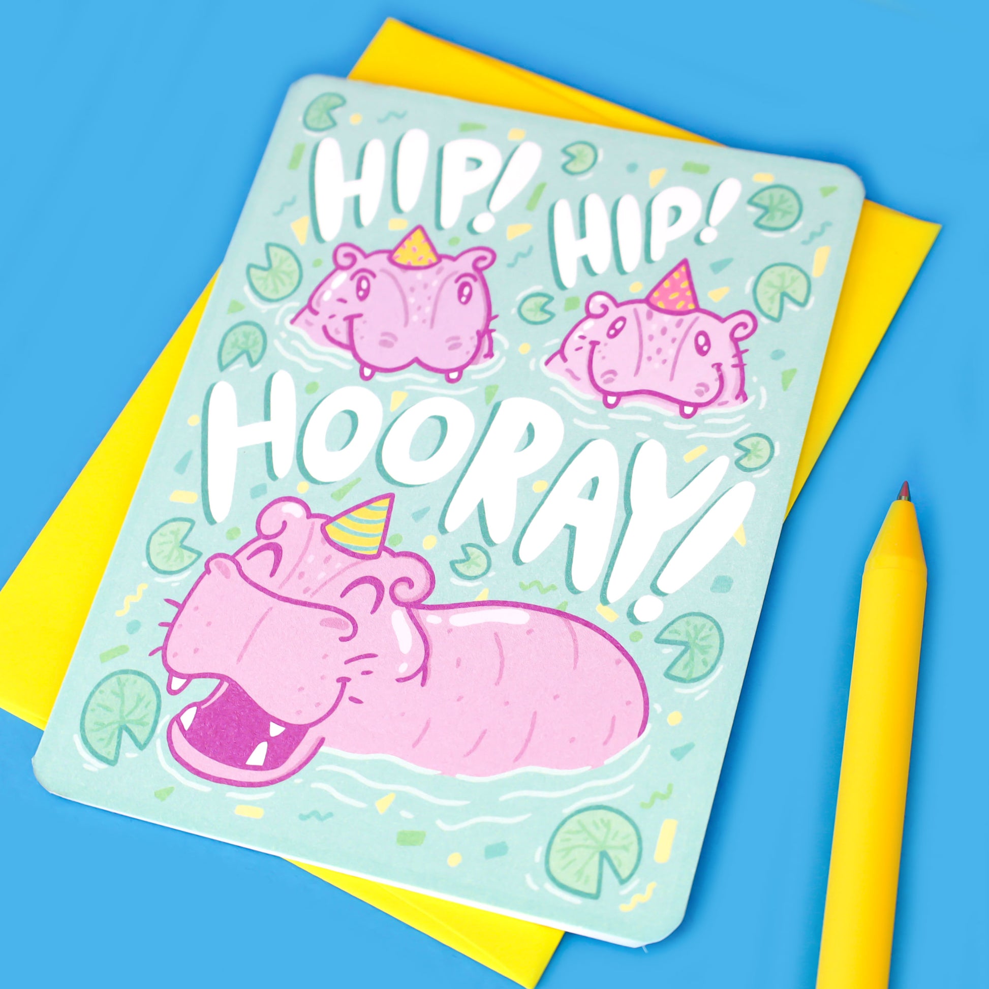 Hippo-Celebration-hip-hip-hooray-Funny-Graduation-Celebration-Pastel-Animal-Card-by-Turtles-Soup