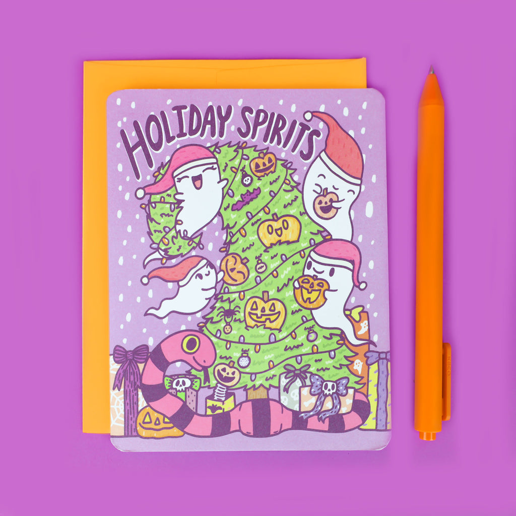 Holiday-Spirits-Cute-Halloween-Christmas-Card-Ghosts-Ghouls-Boo-Scary-Christmas-Card-by-Turtles-Soup