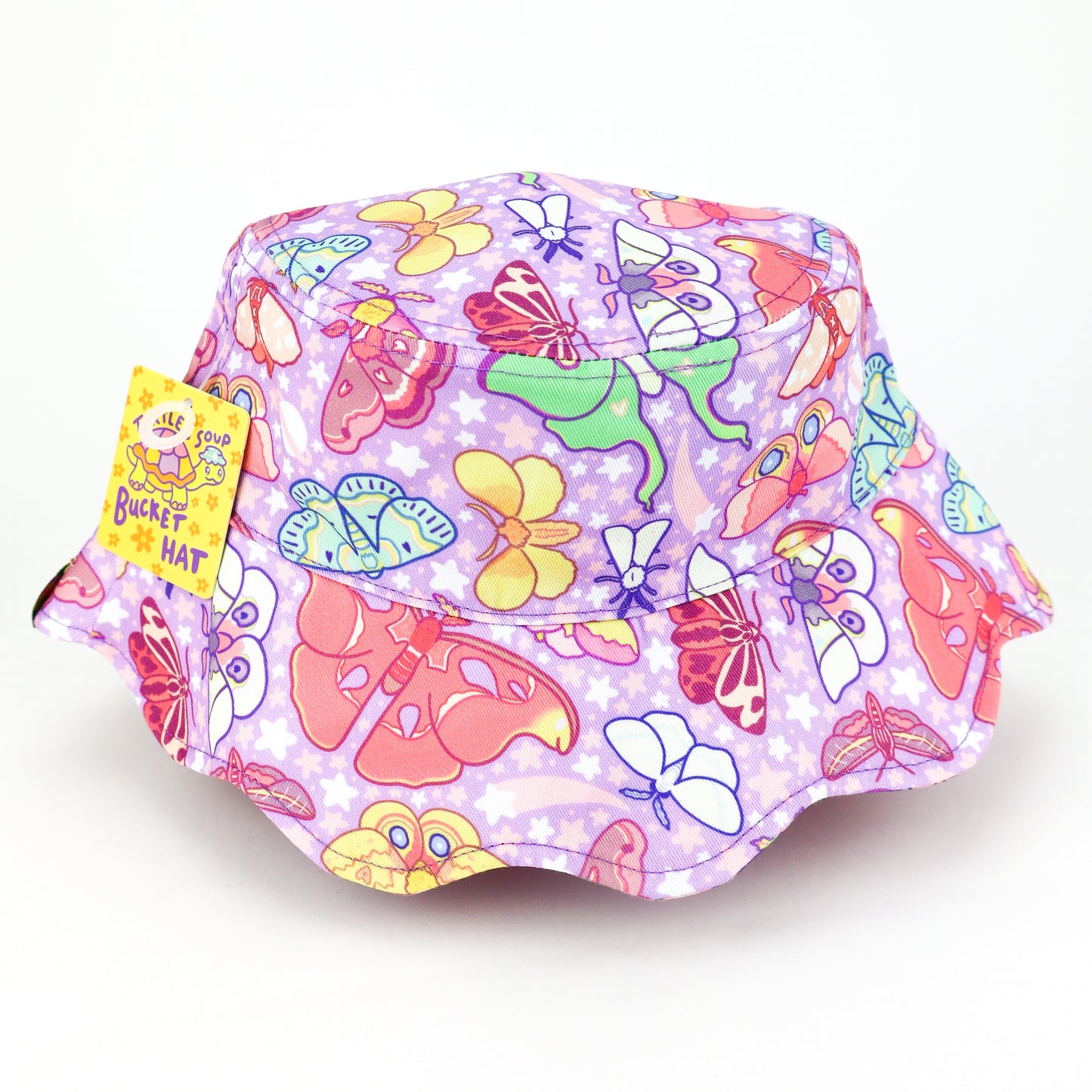 Whimsical Adult Reversible Butterfly and Moth Bucket Hat Spring Fashion