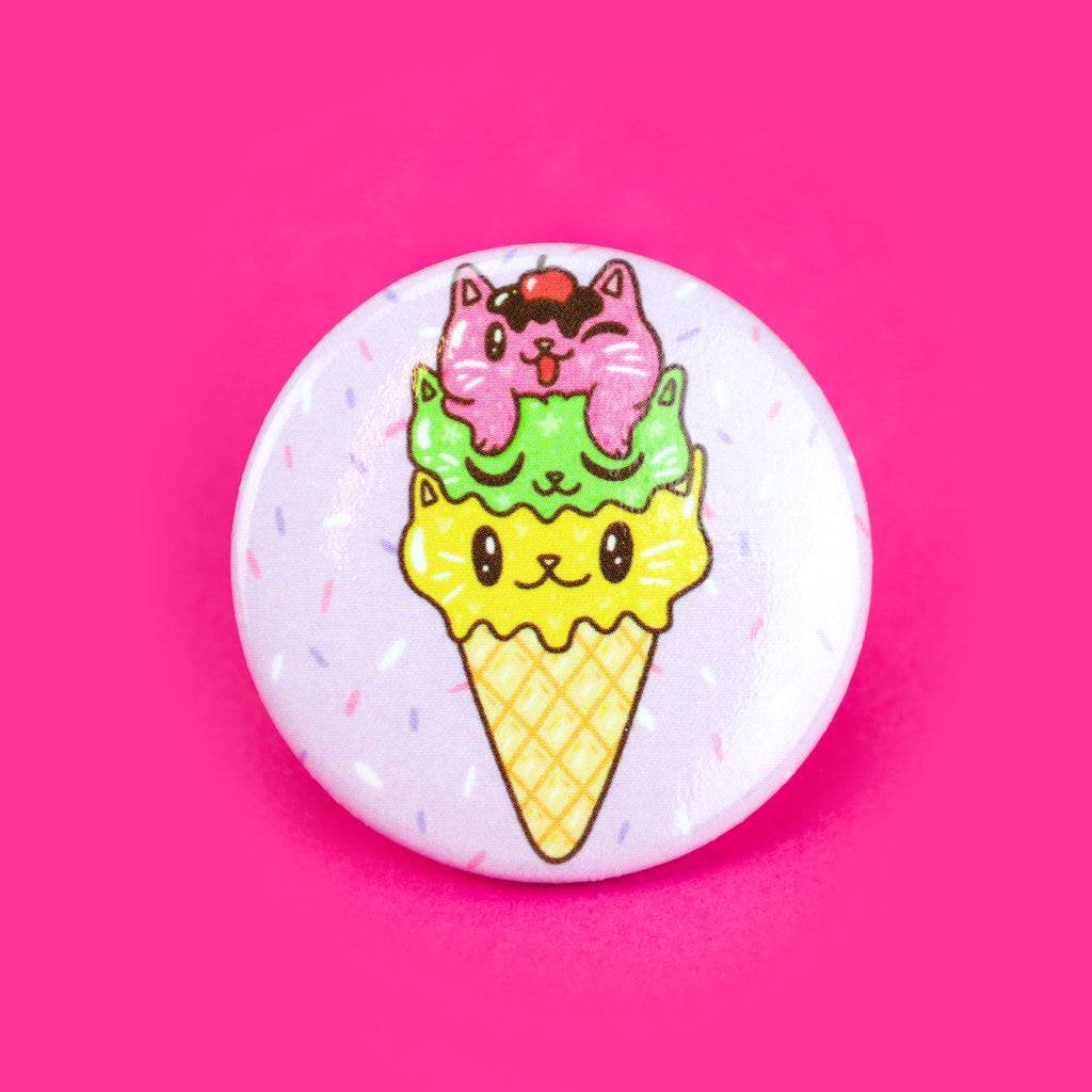 Ice-Cream-Cone-Kitty-Cat-Pinback-Button