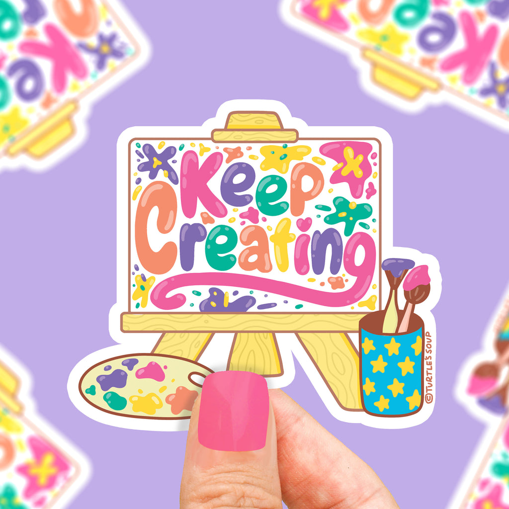 Keep-creating-artist-pallet-painting-cute-artistic-artsy-sticker-for-art-student-laptop-phone-waterbottle-sticker-art-by-turtles-soup-canvas